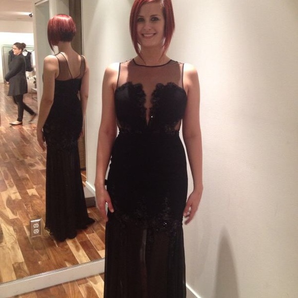 BCBG Black Evening Gown Size 6, Worn Once! - Picture 8 of 8